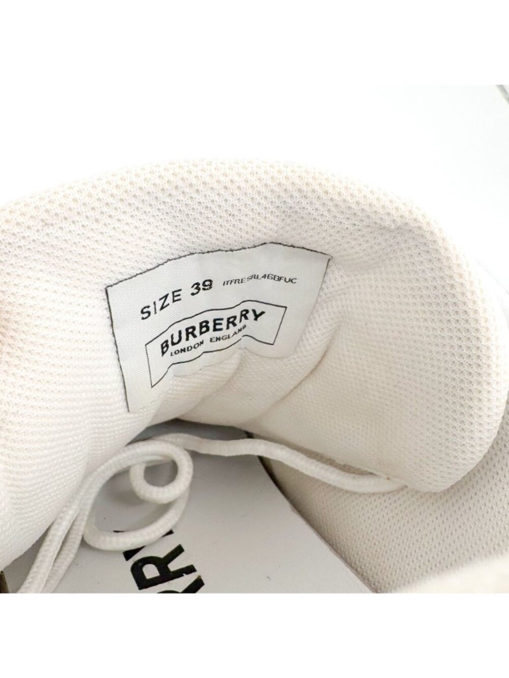 Burberry Quilted Sneakers EU 39 US 9 White Leather Low Top Runner Lace Up Shoe - Picture 12 of 13